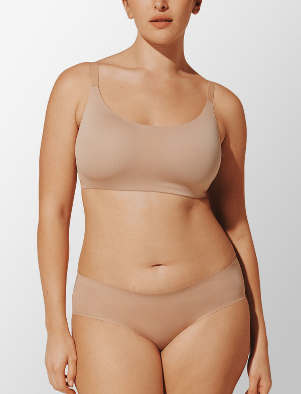 Thermoregulating TempSync™ Wireless Scoop Bra Taupe Braelia - vue 2