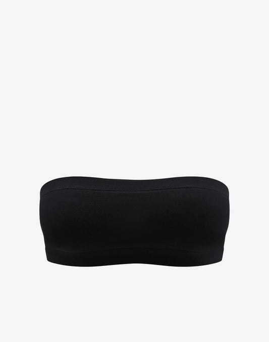 Seamless Stretch Cotton Wireless Bandeau Noir Braelia - vue 1