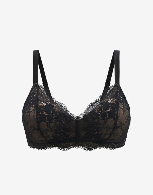 All Day Lace Wireless Bra Noir Braelia - vue 1