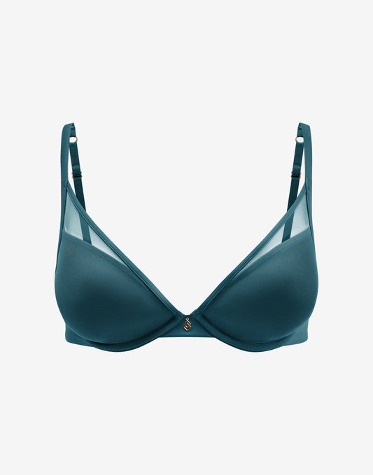 24/7® Classic Uplift Plunge Bra Bleu océan Braelia - vue 1