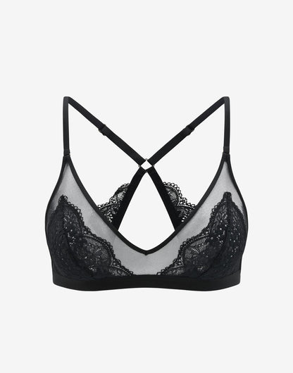 All Day Lace Racerback Bralette Noir Braelia - vue 1