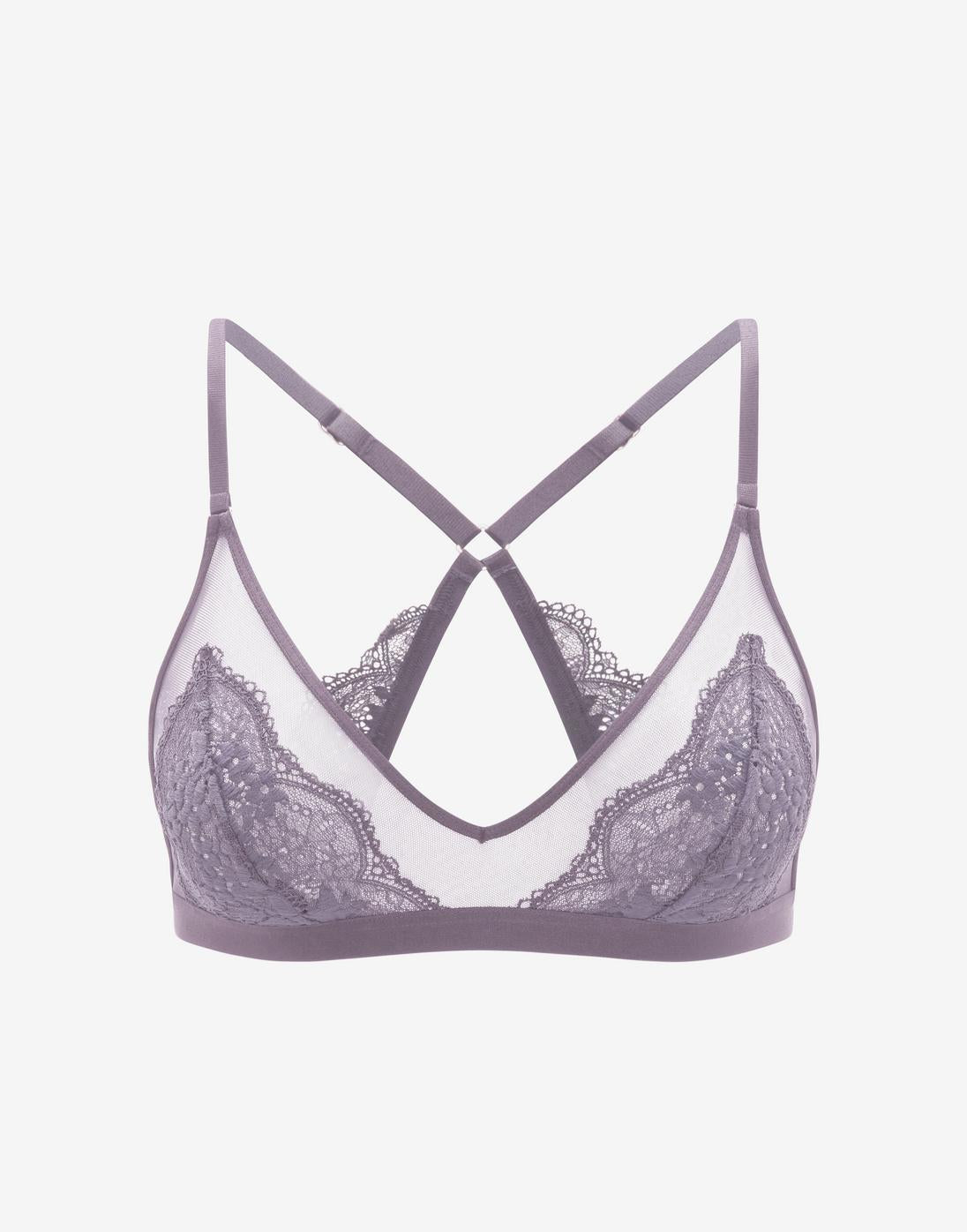 All Day Lace Racerback Bralette Lilas doux Braelia - vue 1