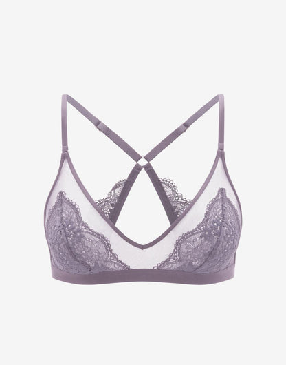 All Day Lace Racerback Bralette Lilas doux Braelia - vue 1