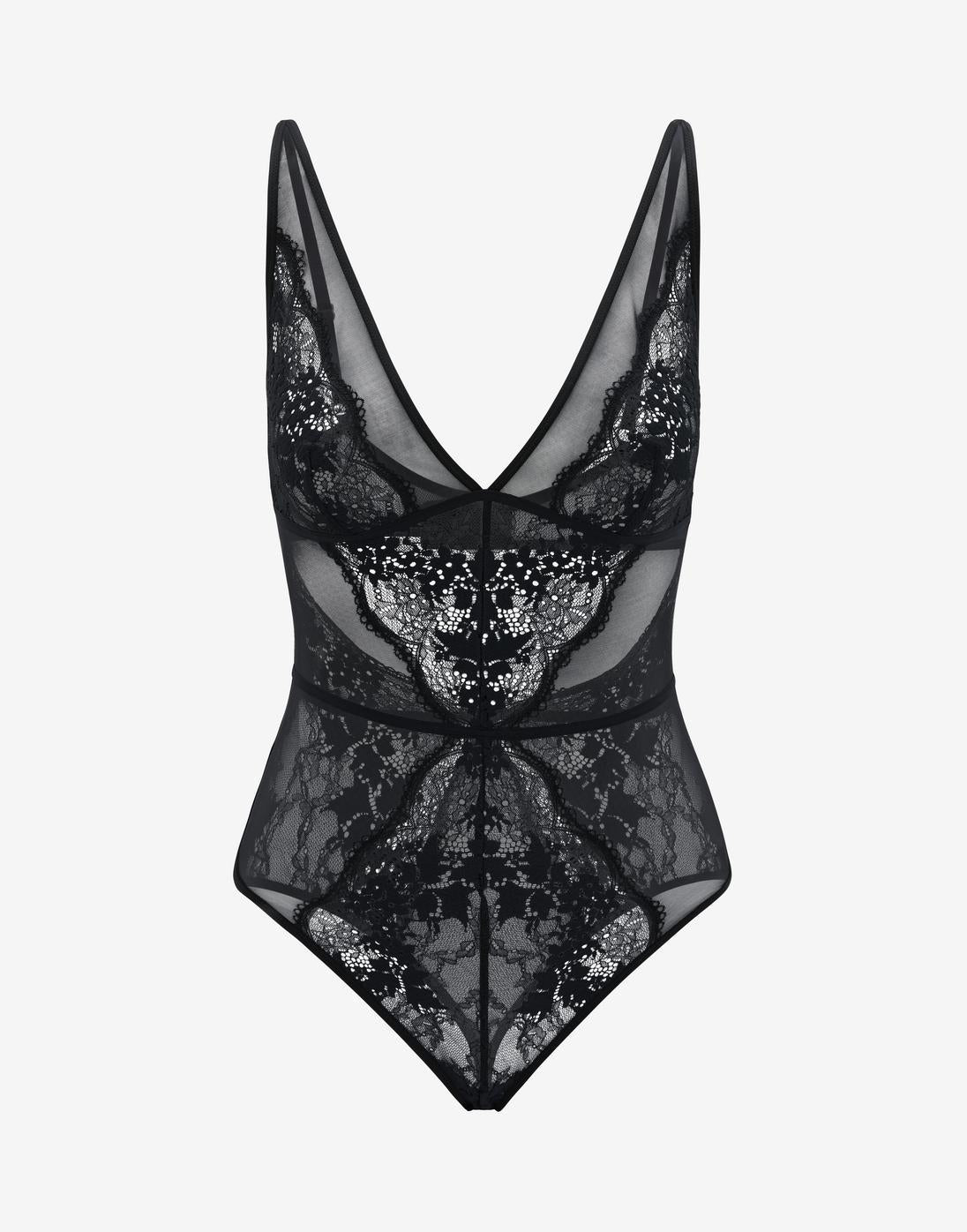 All Day Lace Unlined Bodysuit Noir Braelia - vue 1