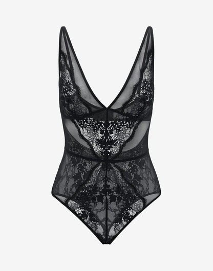 All Day Lace Unlined Bodysuit Noir Braelia - vue 1