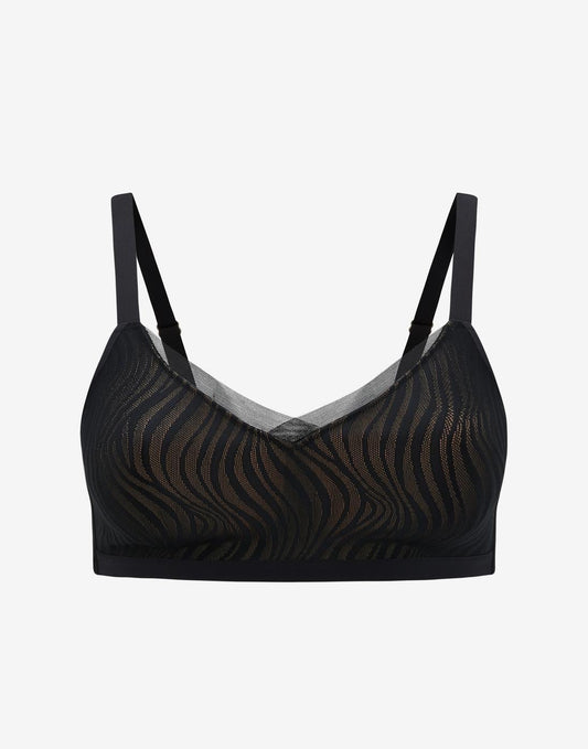 24/7® Classic Wireless Crossover Lace Minimizer Noir Braelia - vue 1
