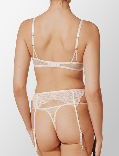 Rose Lace Thong & Garter Set Sel de mer Braelia - vue 4