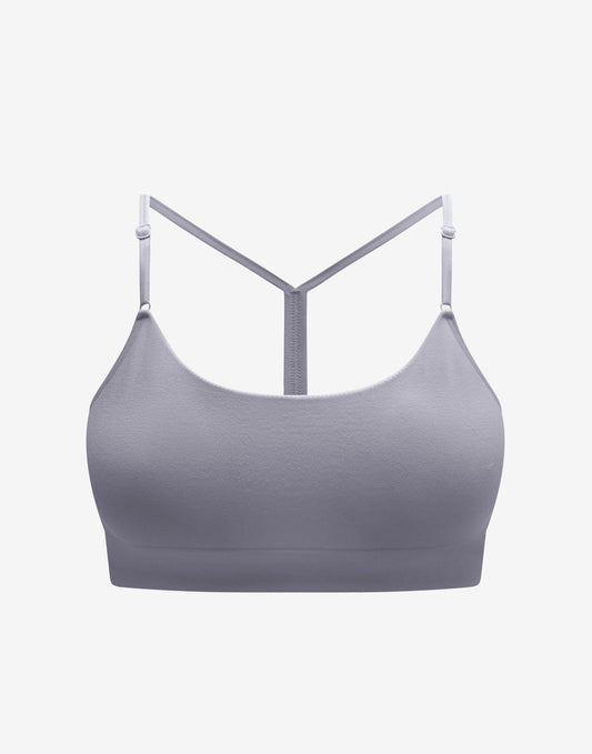 Seamless Stretch Cotton Wireless Bralette Bleu granit Braelia - vue 1