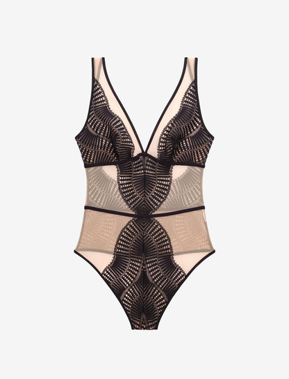 Fleur Lace Unlined Bodysuit Noir Braelia - vue 2