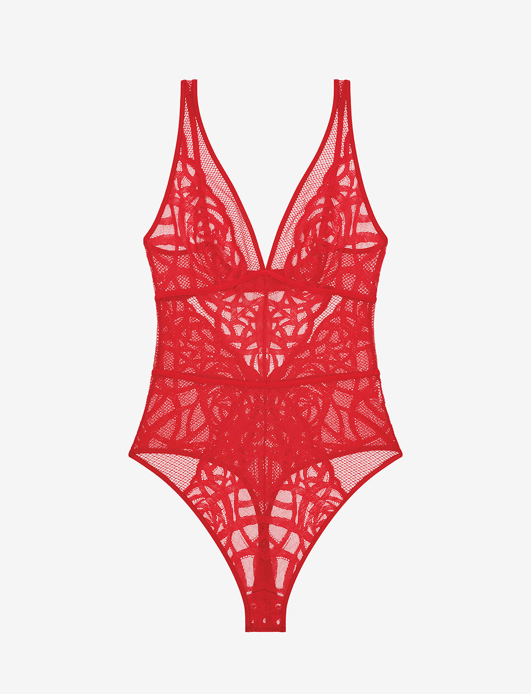 Rose Lace Unlined Bodysuit Rouge Braelia - vue 1