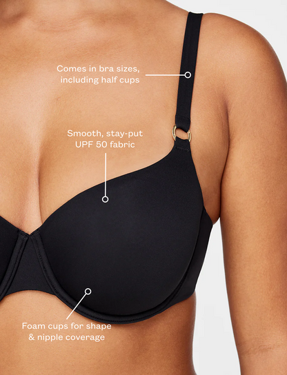 Swim Demi Cup Bikini Top Noir Braelia - vue 5
